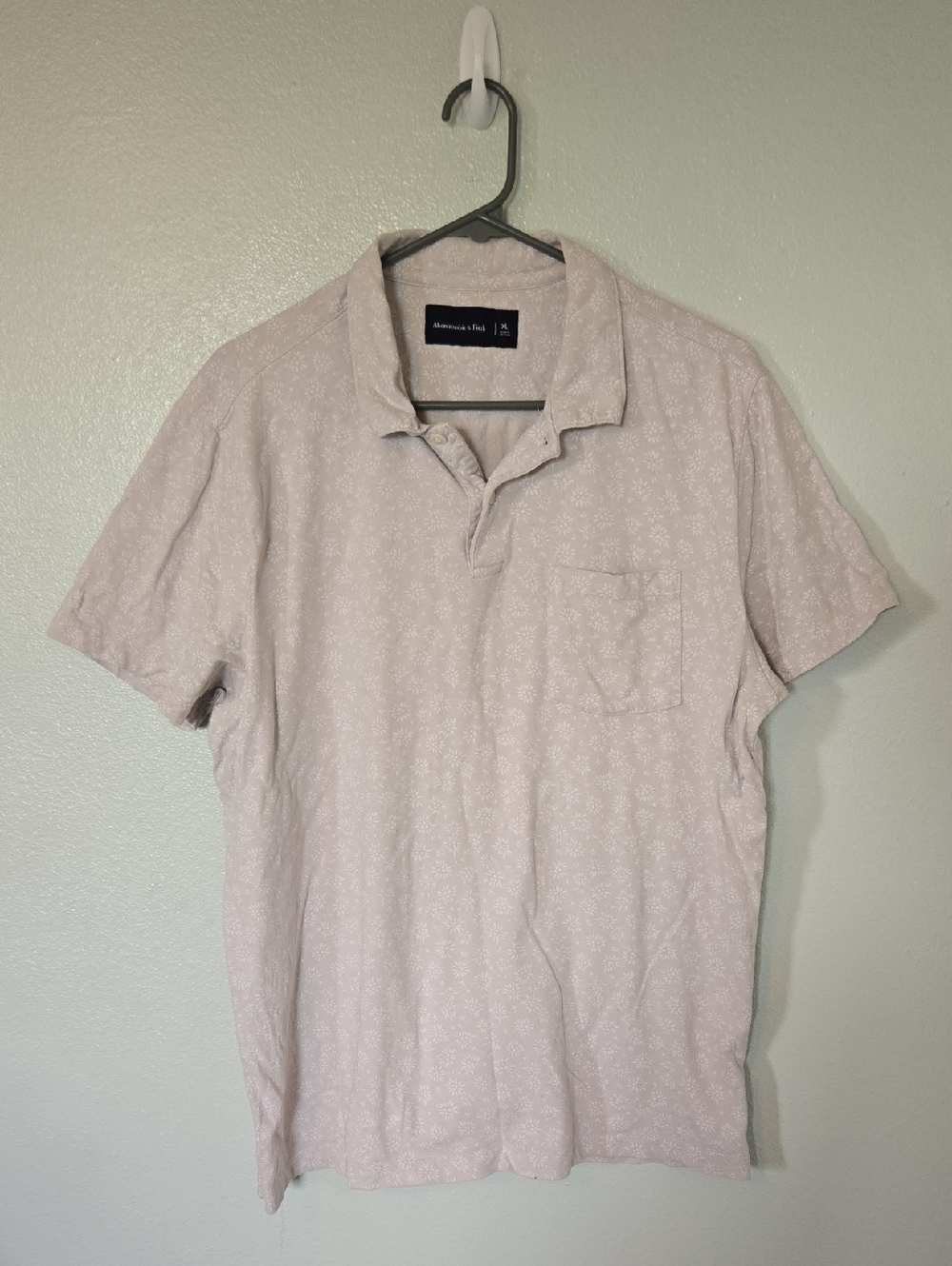 Abercrombie & Fitch | Beige Short Sleeve Polo Shirt Size XL